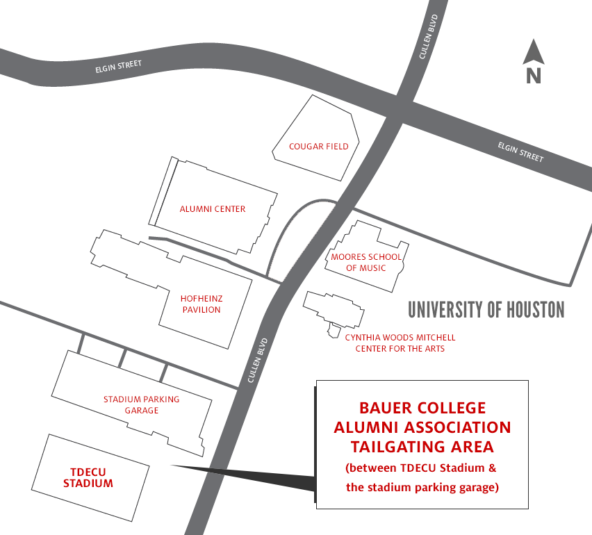 University of Houston alumni tailgating map