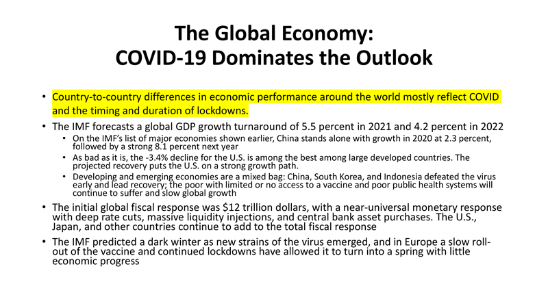 The Global Economy: COVID-19 Dominates the Outlook