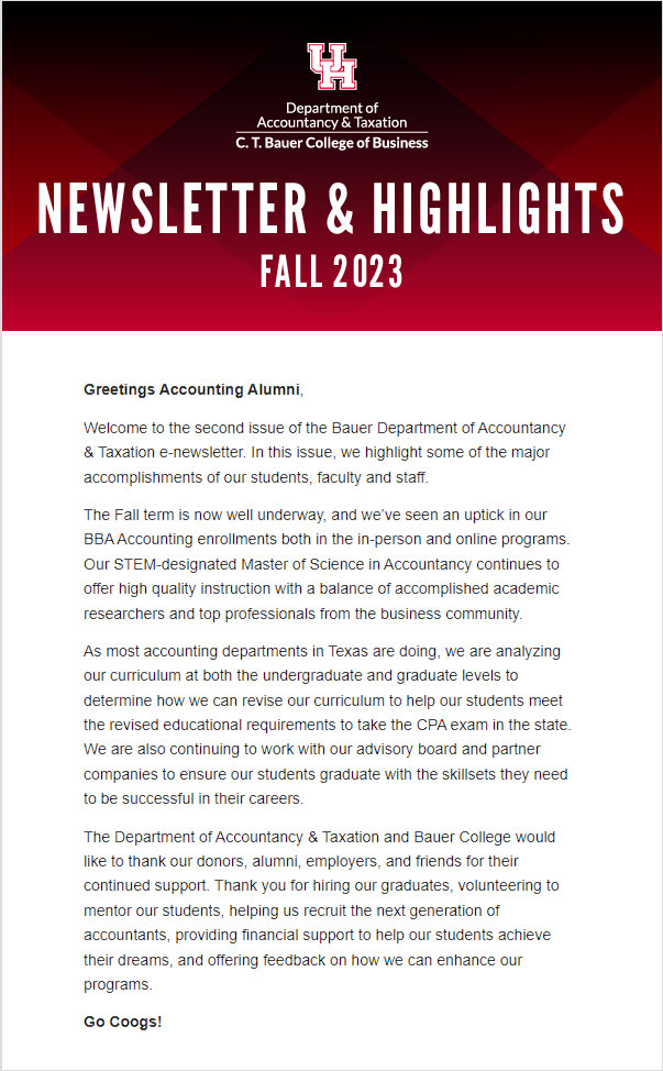 Archived accounting newsletter