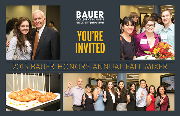 Honors Mixer, Sept. 24, 2015, Bauer Honors Commons, MH 250