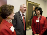 New University of Houston President Renu Khator(right) chats with Cyvia and Melvyn Wolff.