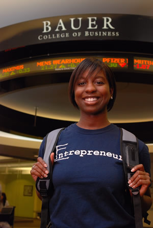Entrepreneurship spells opportunity for entrepreneurship and finance student Ashley Sutton.