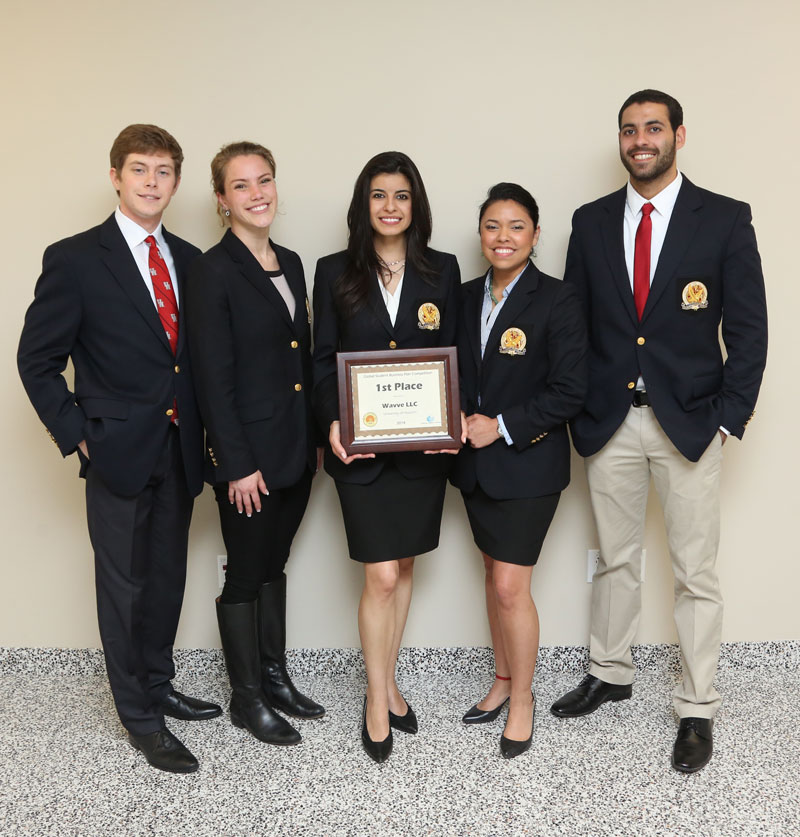 Wolff Center for Entrepreneurship students Sergey Petrov, Julia Lonnegren, Valeria Bernadac, Ivette Rubio and Eric Beydoun bested teams from across the nation during the Global Student Business Plan Competition at the College of the Bahamas.