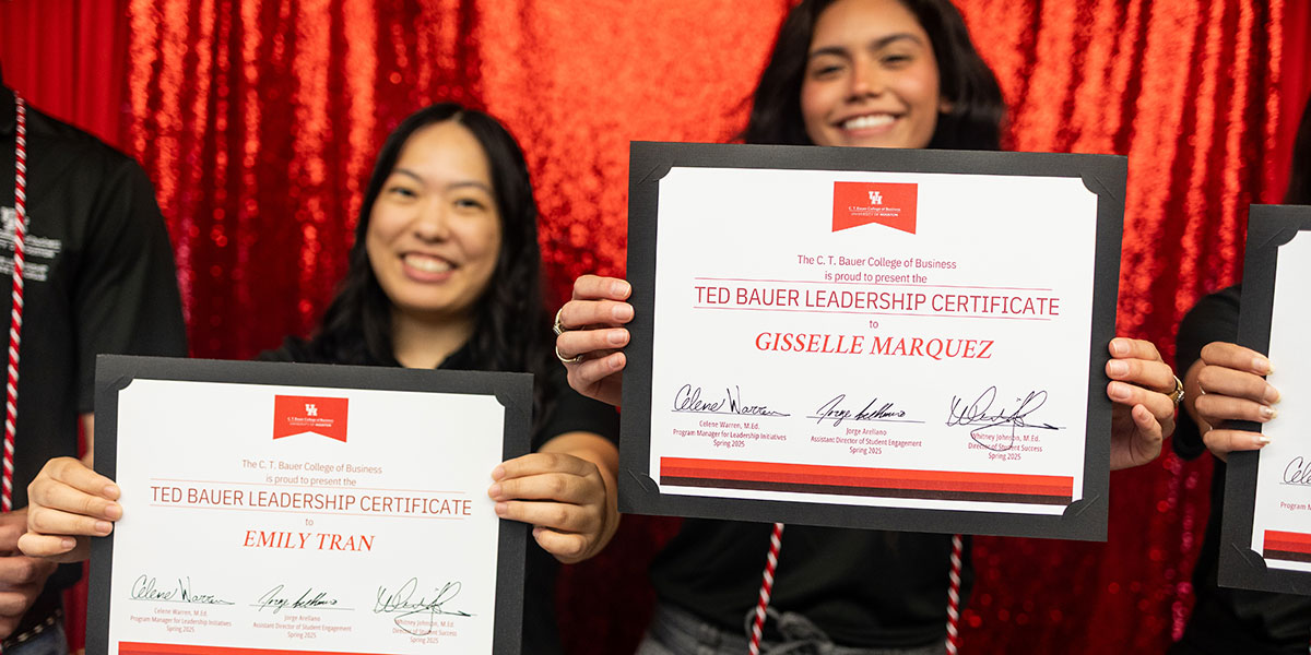Ted Bauer Leadership Certificate Program students