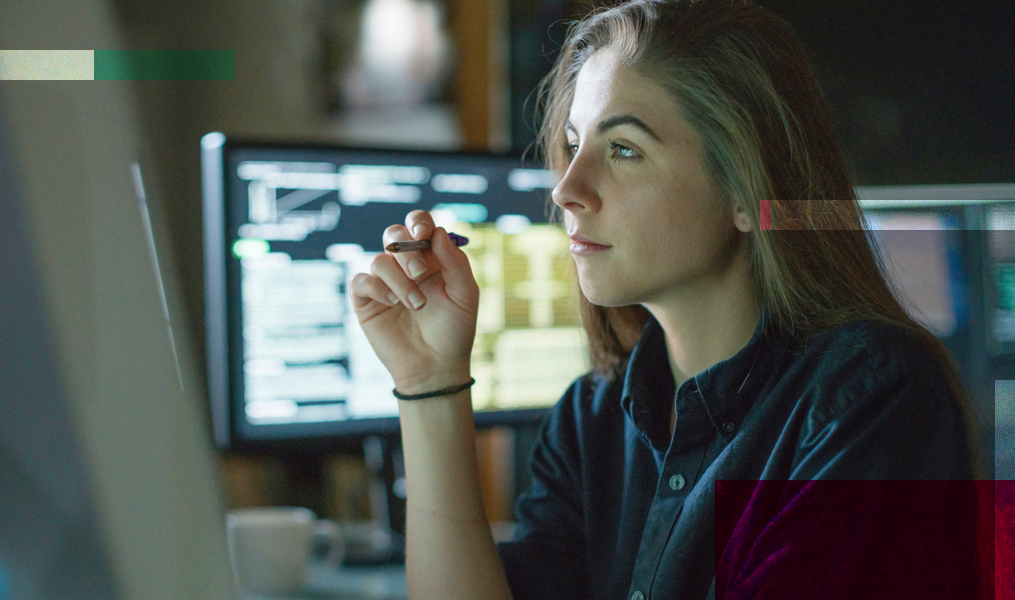 Photo: Researcher at computer