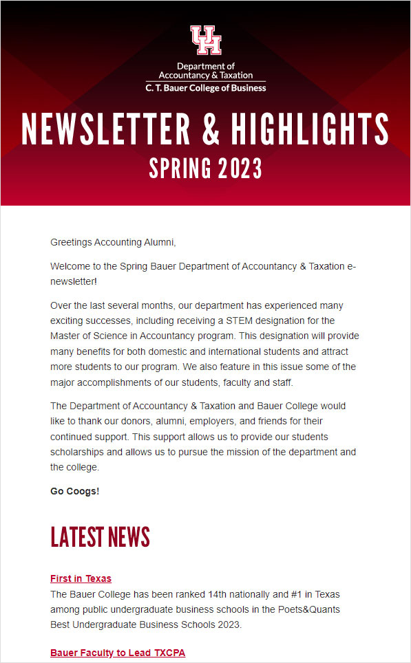 Latest accounting newsletter