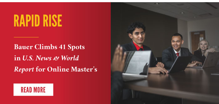 Rapid Rise: Bauer Climbs 41 Spots in U.S. News & World Report for Online Master's