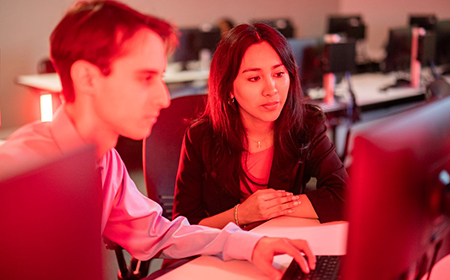 Photo: Man and Woman at Computer