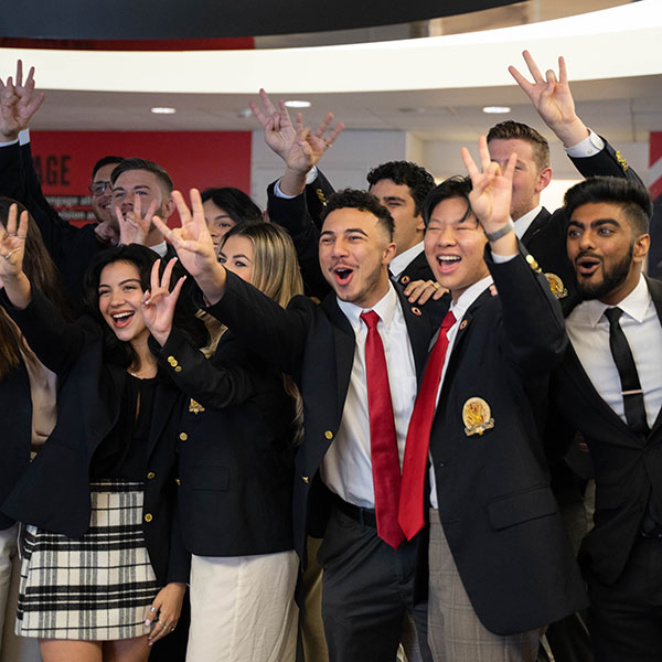 Photo: Bauer students celebrate No. 1 Ranking Announcment