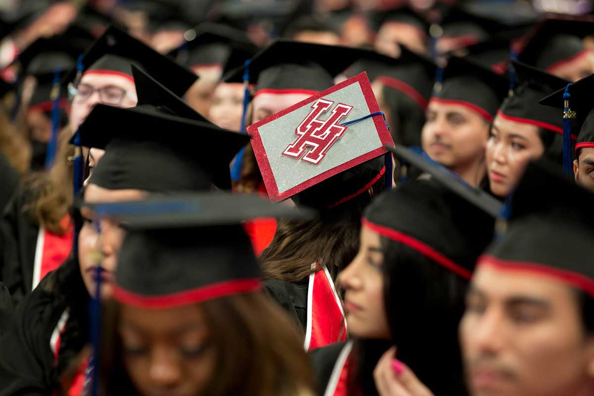 Photo: Bauer College students during commencement event.